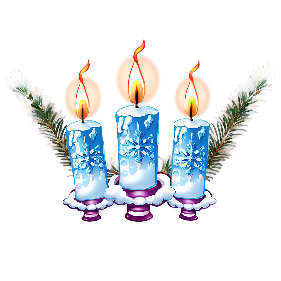 Frozen Snow Christmas Candles Png 06252024 PNG image