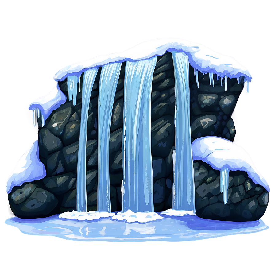 Frozen Waterfall Winter Scene Png 28 PNG image