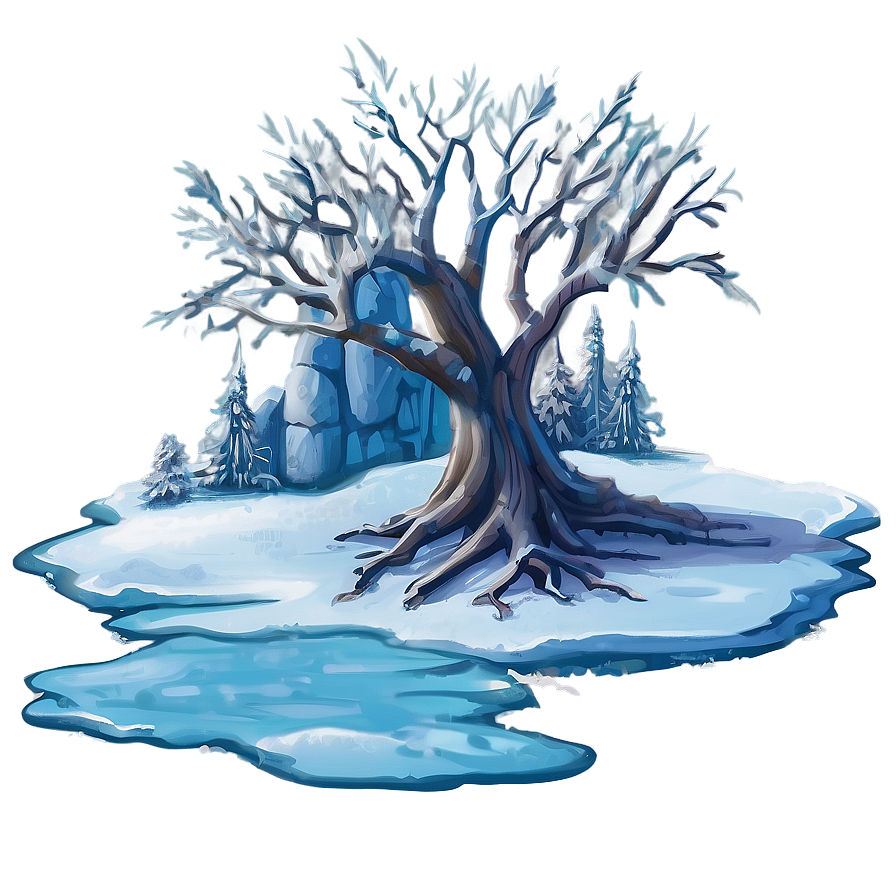 Frozen Winter Landscape Png 06272024 PNG image