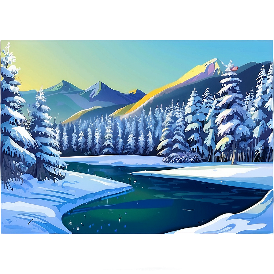 Frozen Winter Landscape Png 49 PNG image