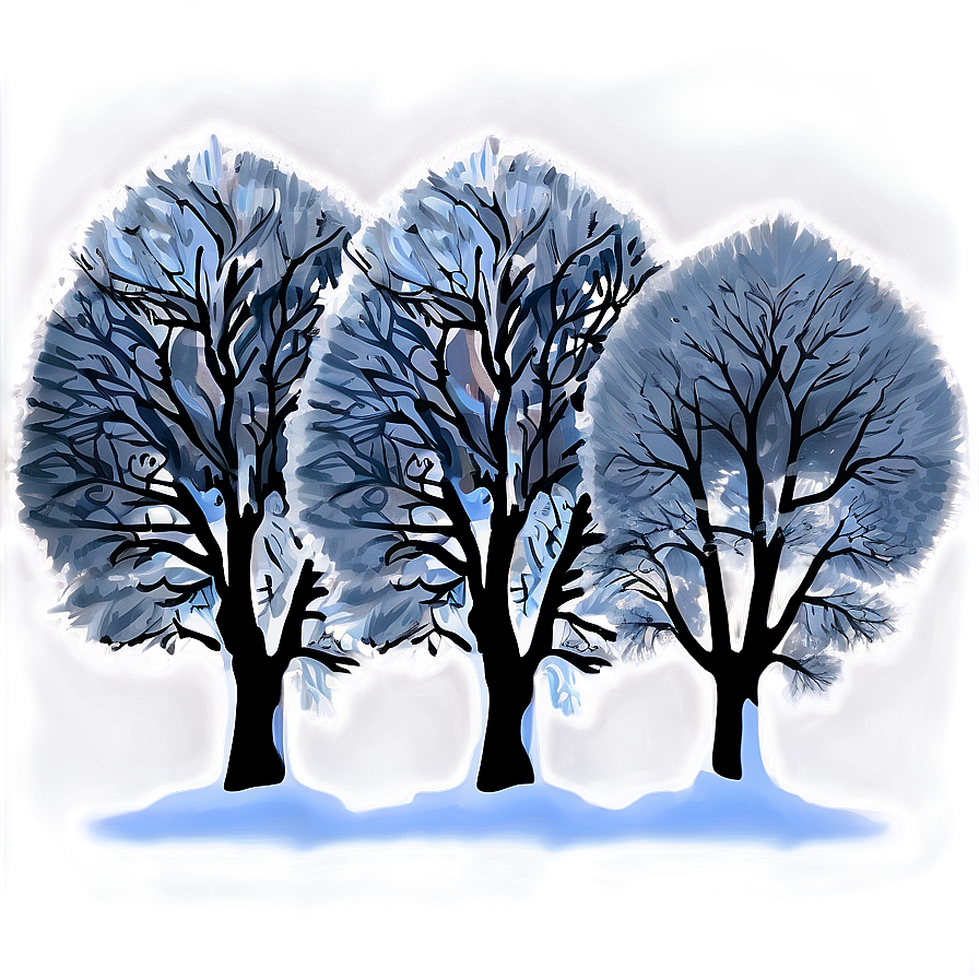 Frozen Winter Trees At Night Png 51 PNG image