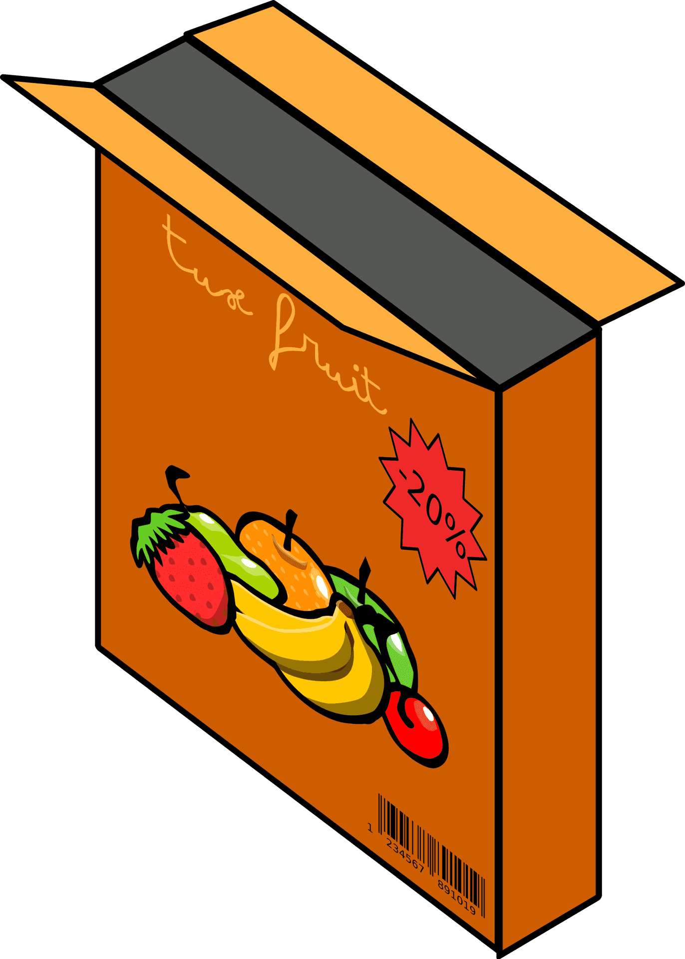 Fruit Themed Cereal Box Discount Offer PNG image