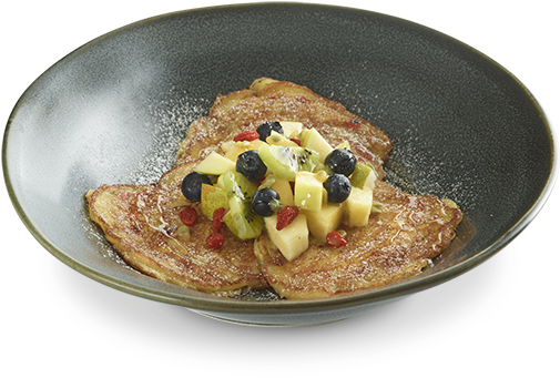 Fruit Topped Omelette Dish PNG image