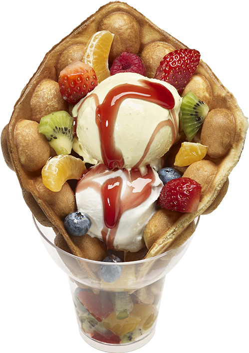 Fruit Waffle Ice Cream Dessert.png PNG image