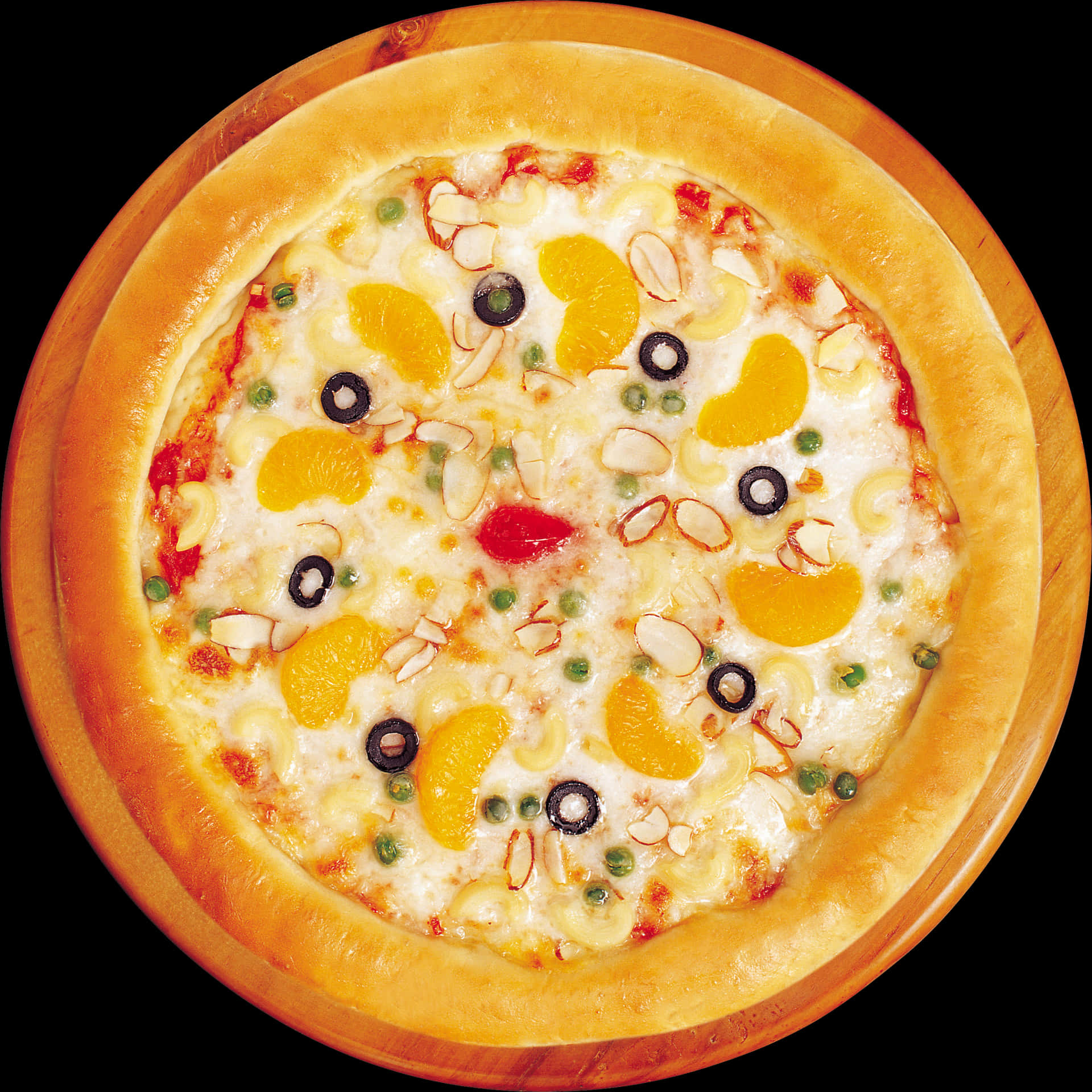 Fruitand Olive Topped Pizza PNG image