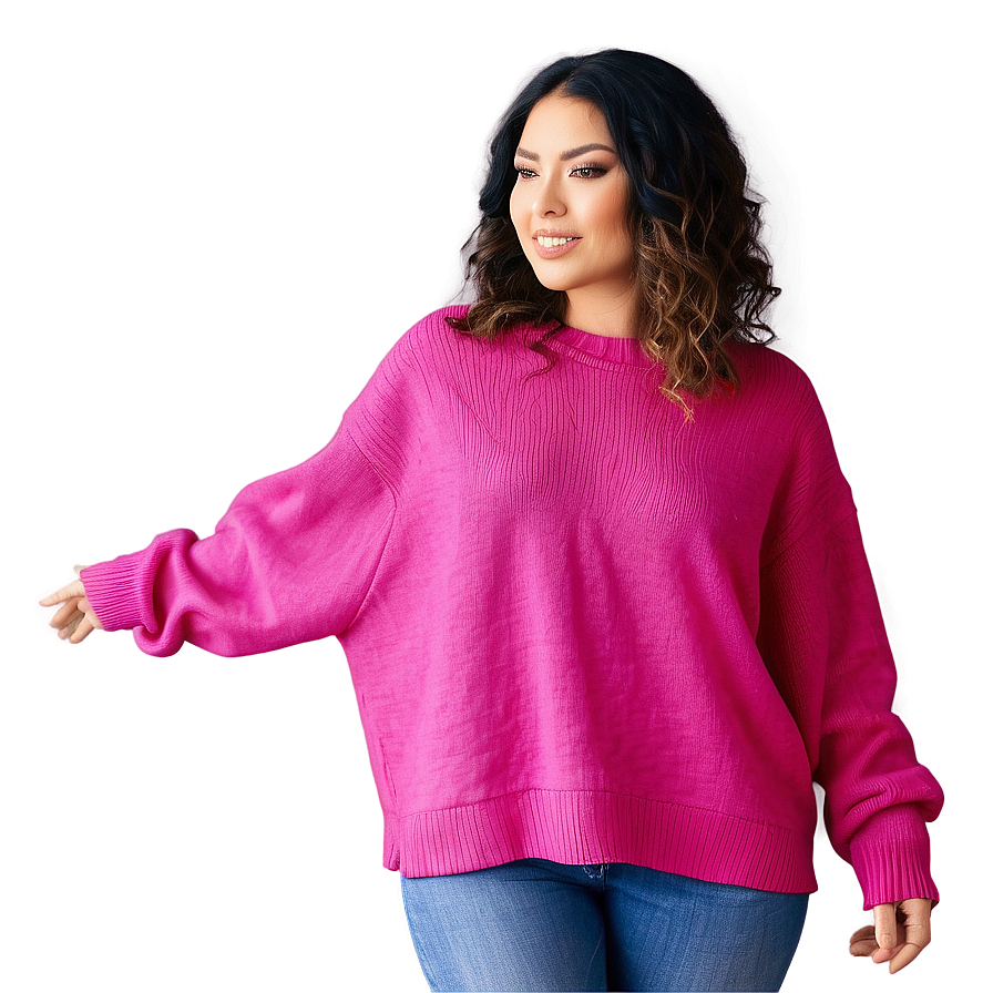 Fuchsia Pink Sweater Png 06292024 PNG image