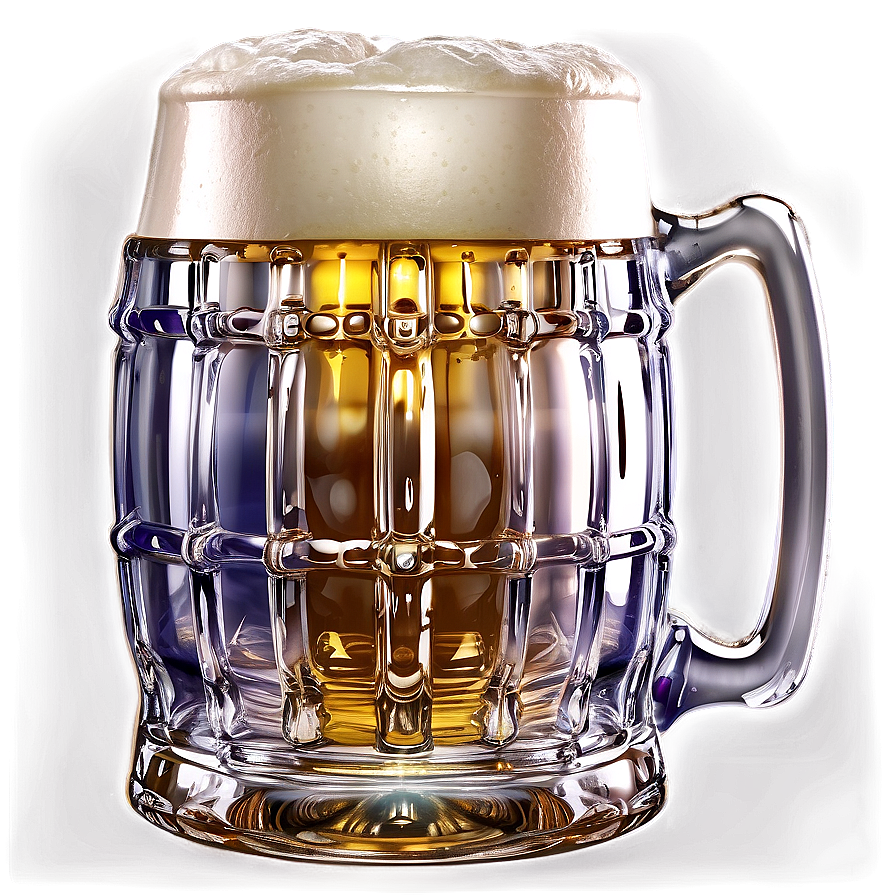 Full Beer Mug Illustration Png Gri PNG image