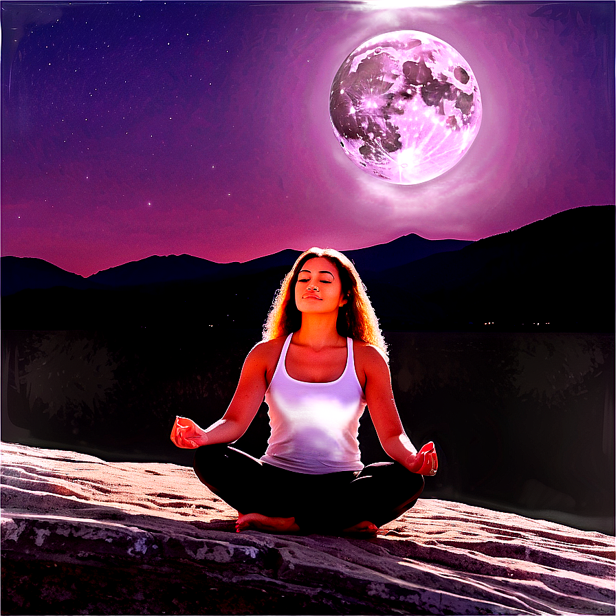 Full Moon Meditation Png Ecm19 PNG image