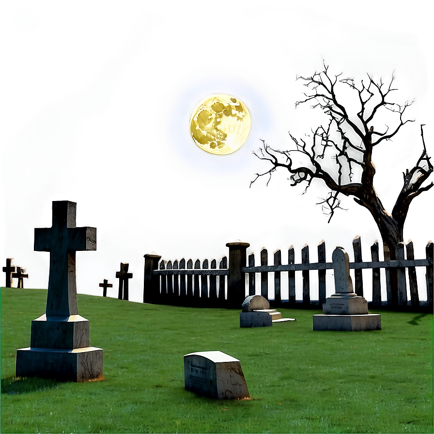 Full Moon Over Graveyard Png Uww1 PNG image