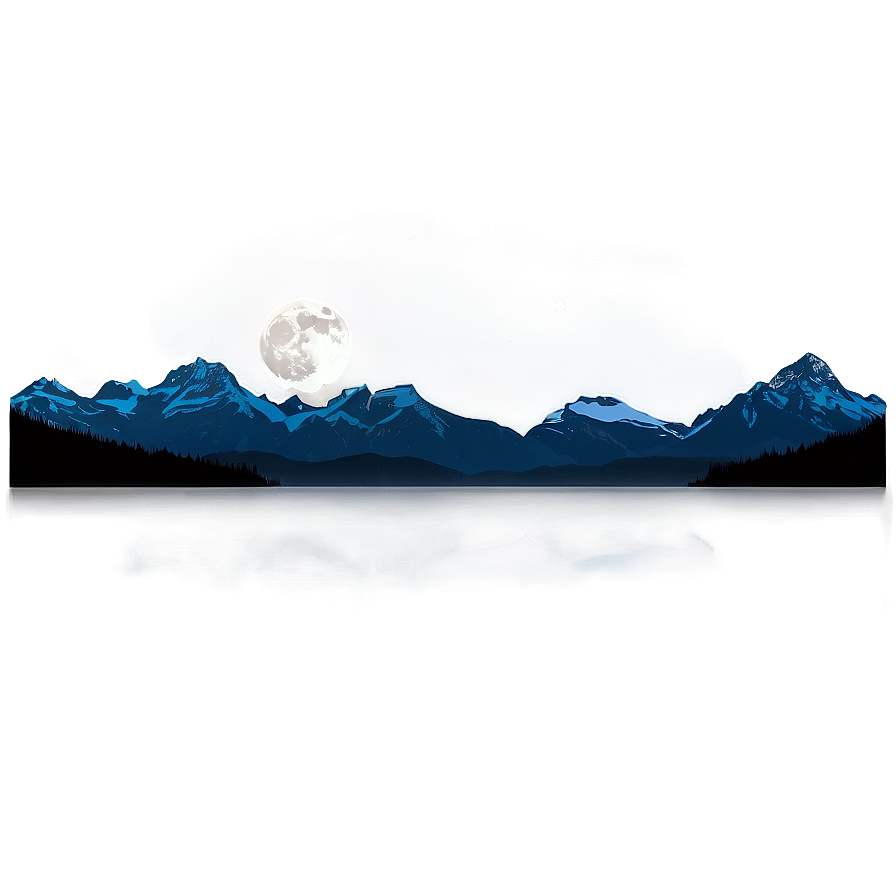 Full Moon Over Mountains Png 05242024 PNG image