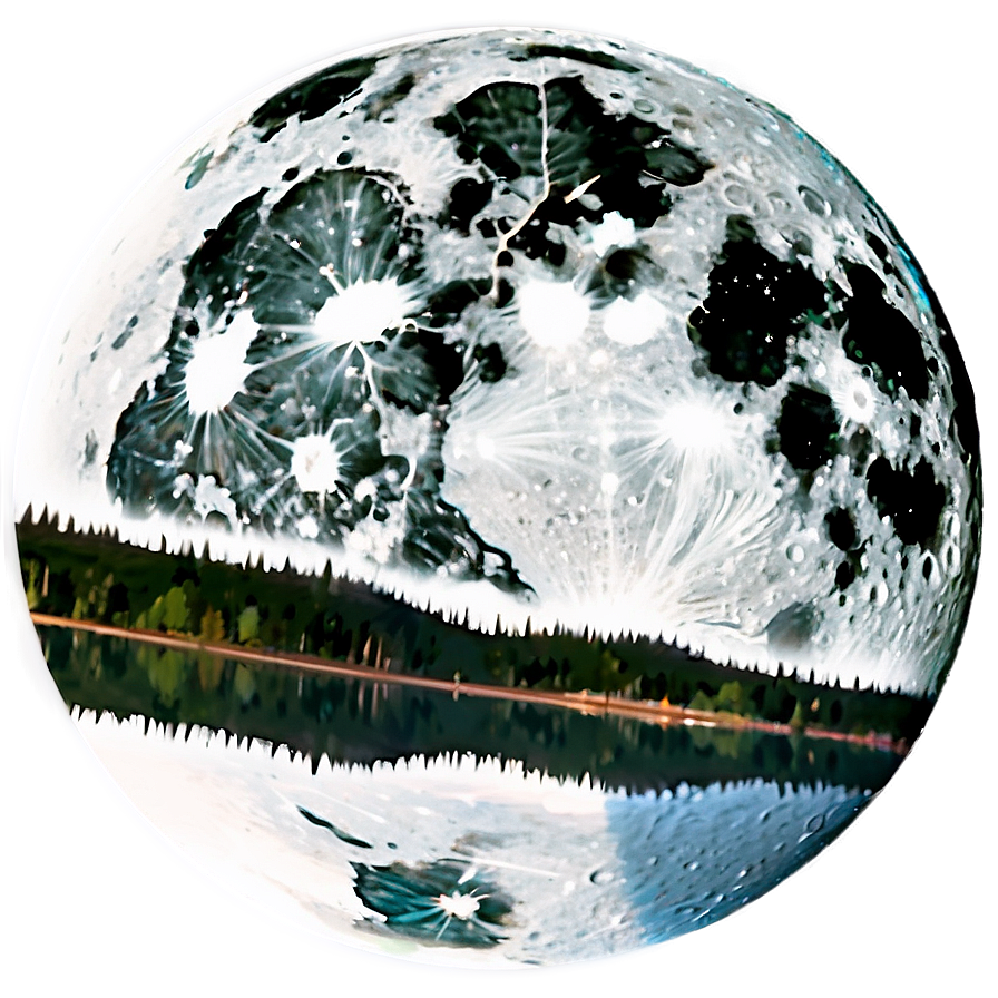 Full Moon Reflection Lake Png 05242024 PNG image