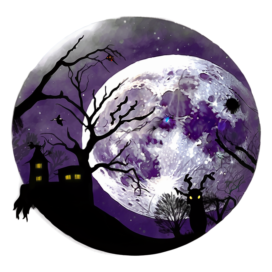 Full Moon Spooky Night Png 36 PNG image