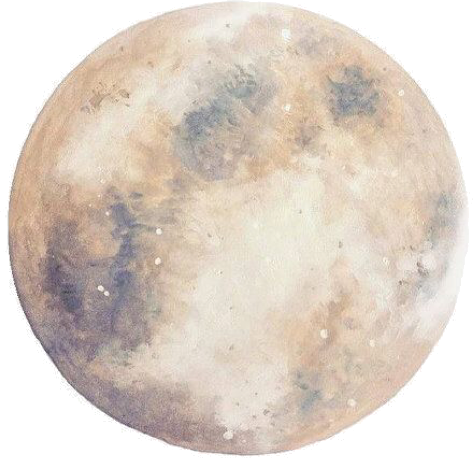 Full Moon Watercolor Illustration PNG image