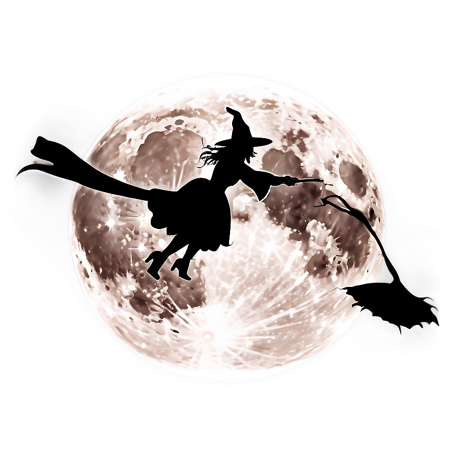 Full Moon Witch Silhouette Png Ymy80 PNG image