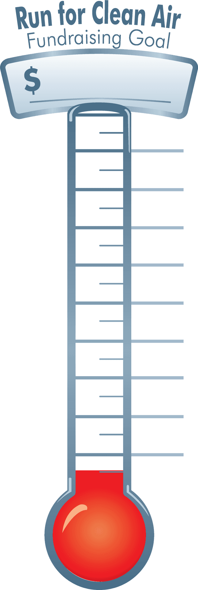 Fundraising Thermometer Clean Air Goal PNG image