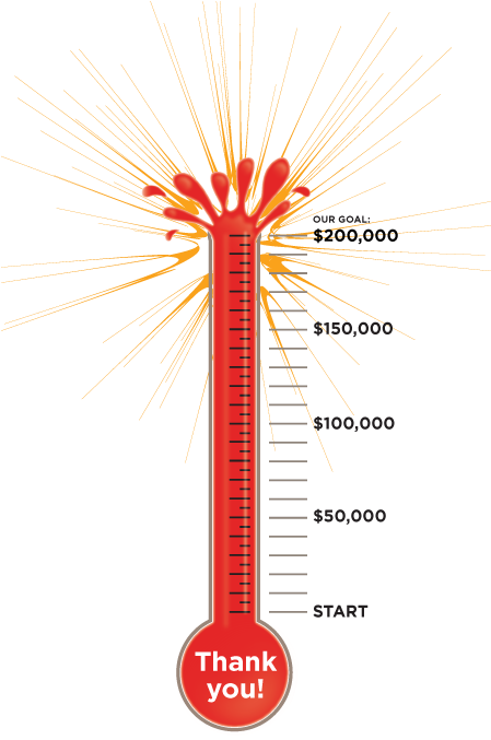 Fundraising Thermometer Goal Achieved PNG image