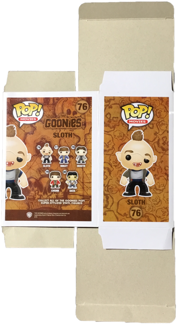 Funko Pop Sloth Goonies Figure Packaging PNG image