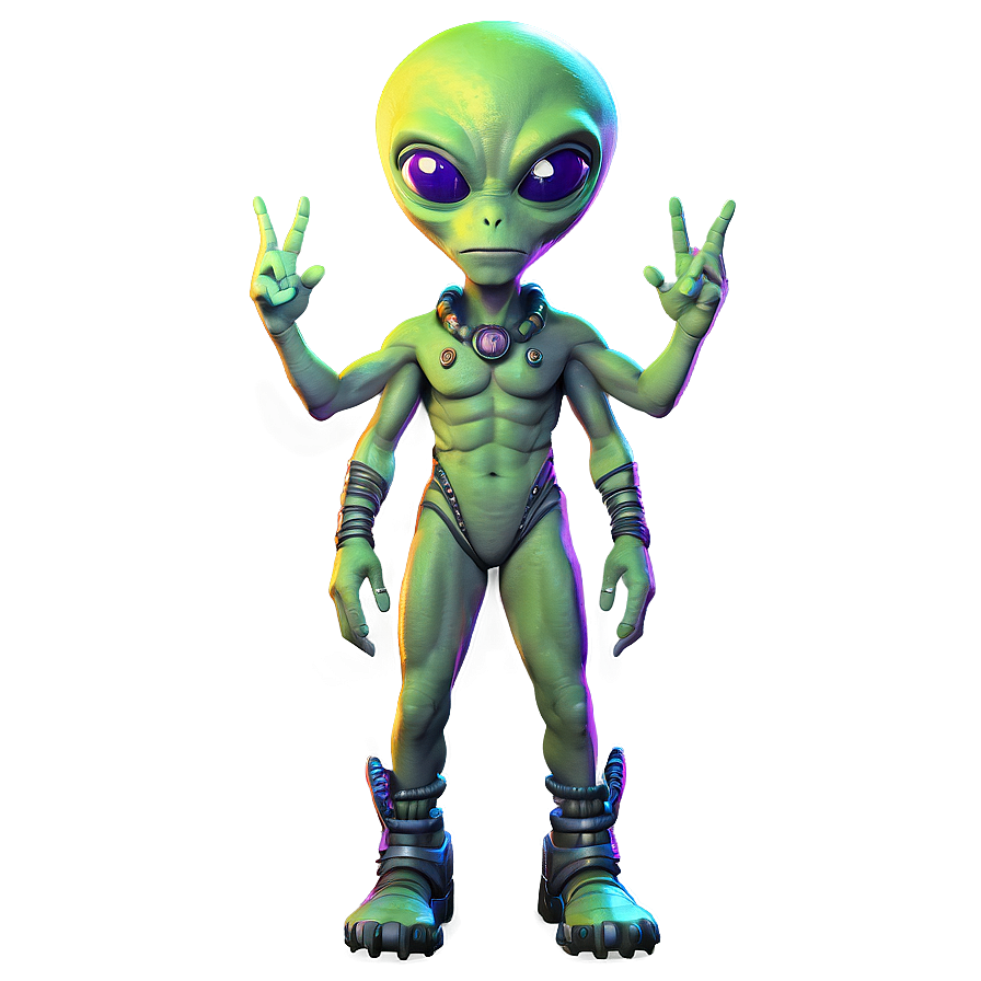 Funky Cute Alien Png 06292024 PNG image