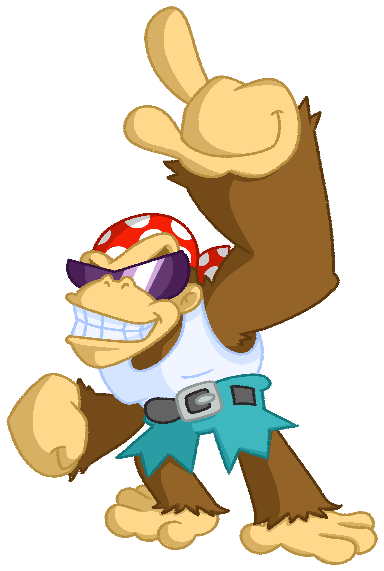 Funky Kong_ Victory Pose PNG image