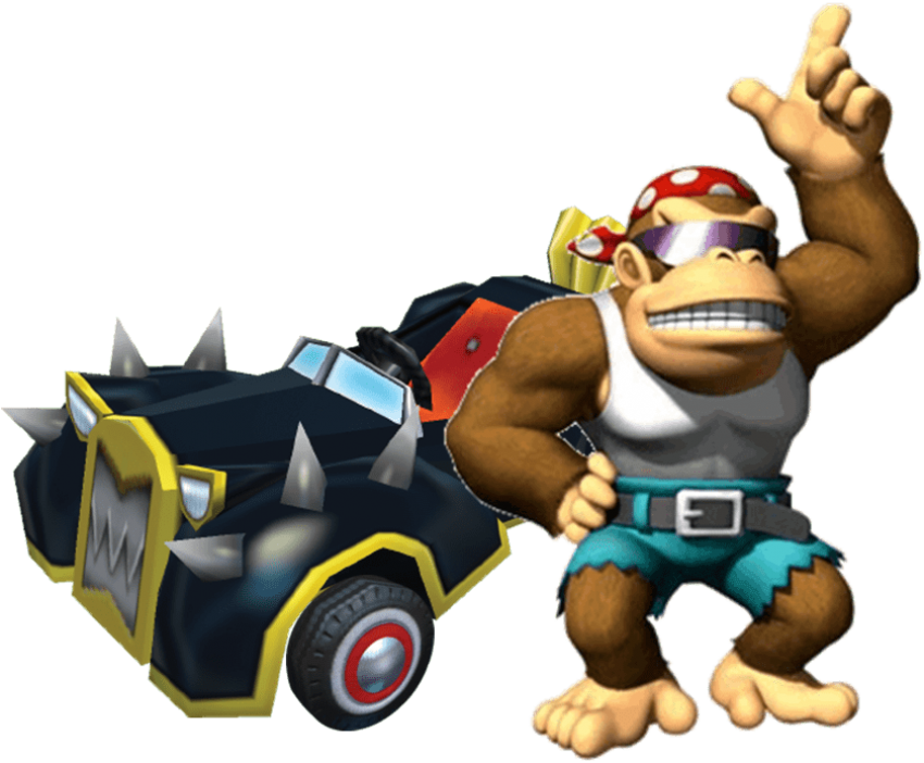 Funky Kongand Racer Cart PNG image