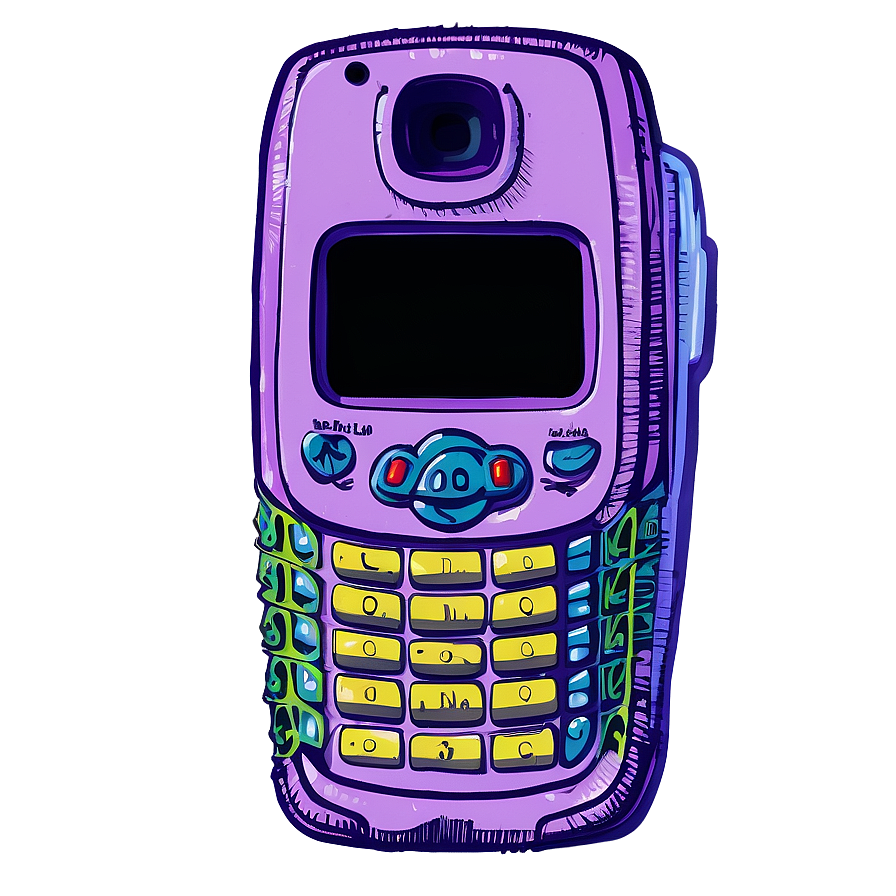 Funky Y2k Mobile Phone Png Pck PNG image