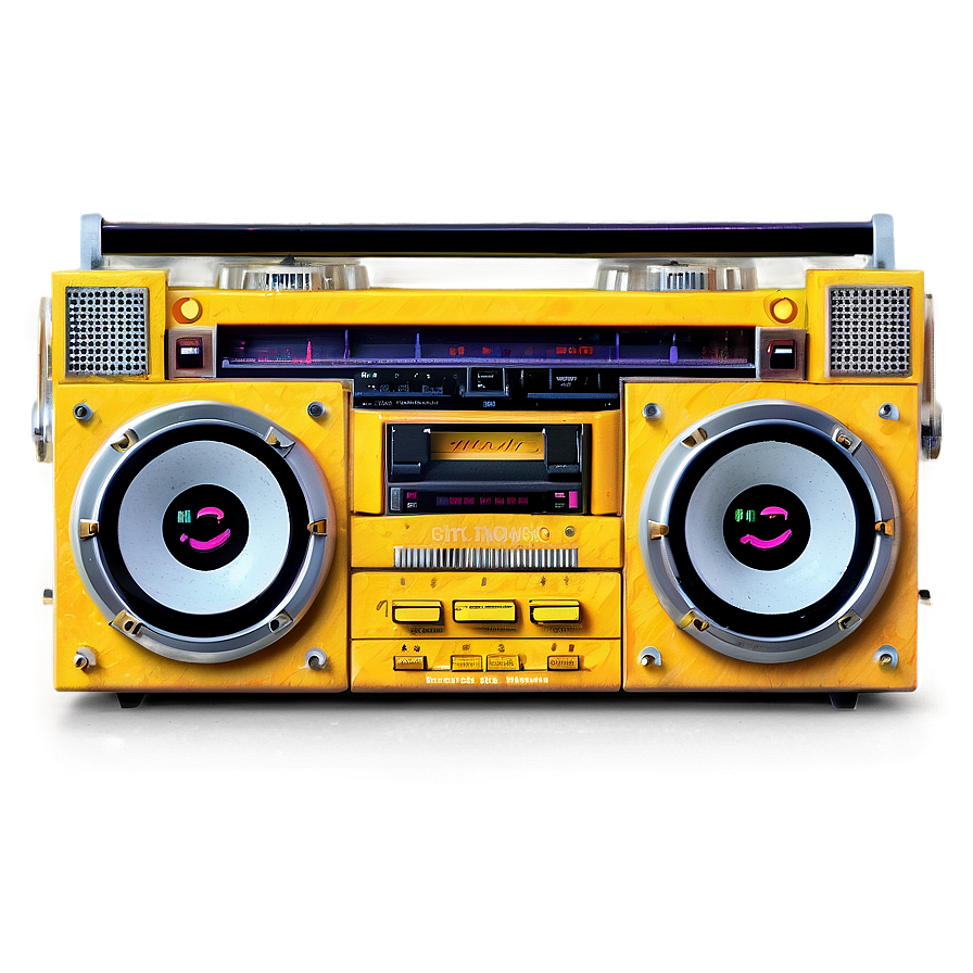 Funky Yellow Boombox Png Vsf23 PNG image