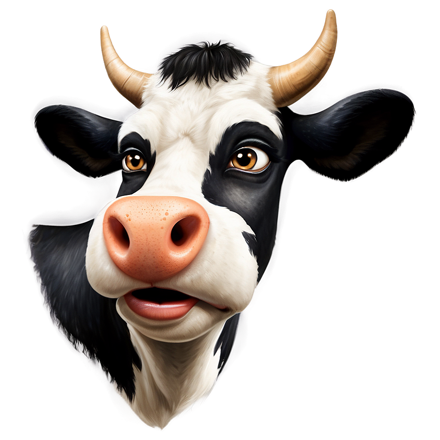 Funny Cow Face Cartoon Png 06212024 PNG image