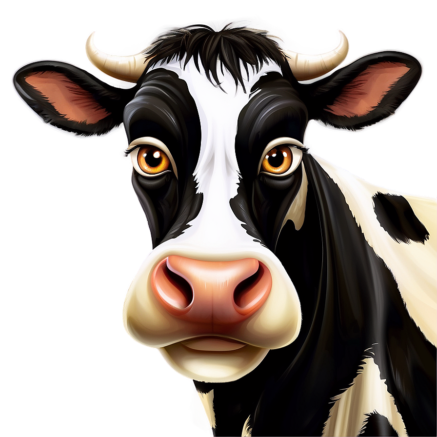 Funny Cow Face Cartoon Png 06212024 PNG image