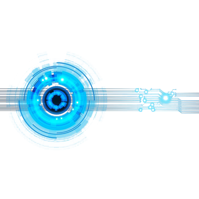 Futuristic Blue Cyber Eye PNG image