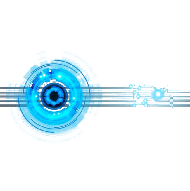 Futuristic Blue Eye Cybernetic Concept PNG image