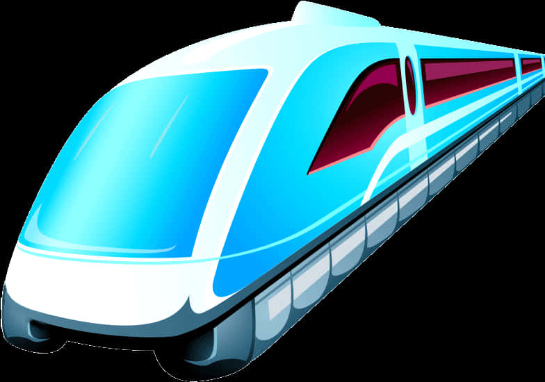 Futuristic Blue High Speed Train.png PNG image