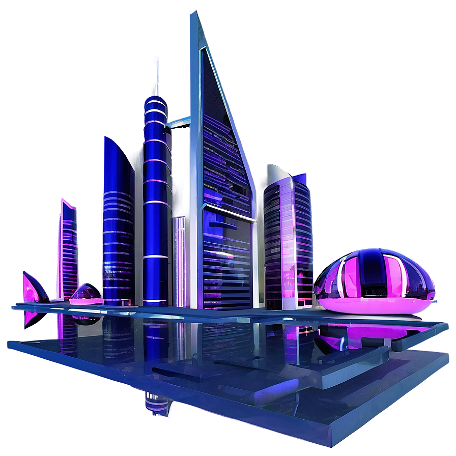 Futuristic Cityscape Visualization Png Jib PNG image