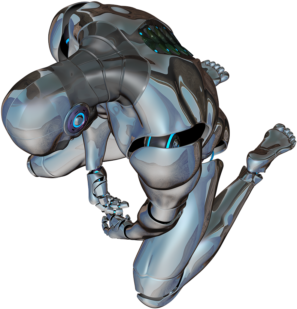 Futuristic Cyborg Pose PNG image