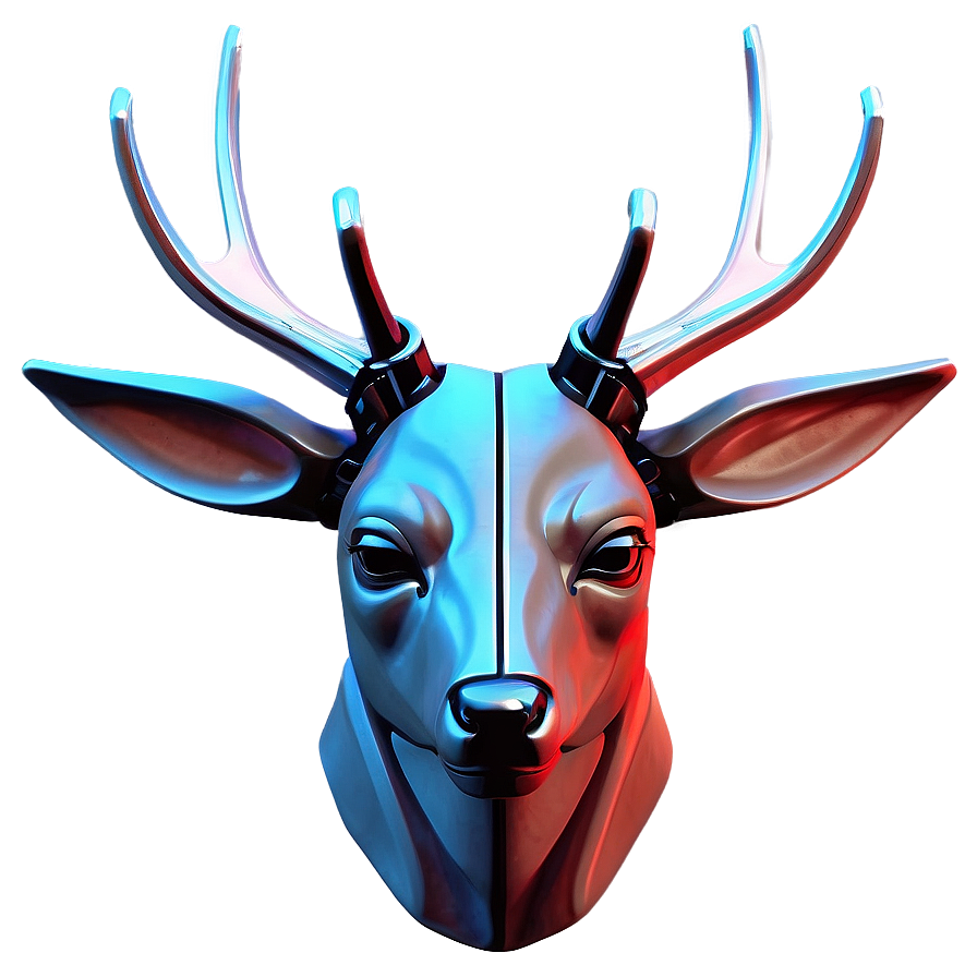 Futuristic Deer Head Cyber Art Png 06212024 PNG image