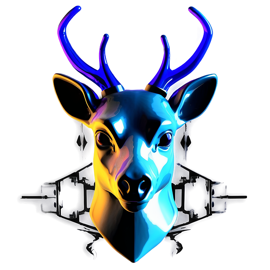 Futuristic Deer Head Cyber Art Png Wtb43 PNG image