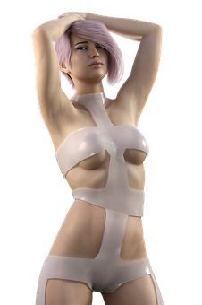 Futuristic_ Fashion_ Model_ Pose PNG image