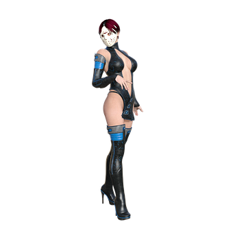 Futuristic_ Female_ Character_ With_ Mask PNG image