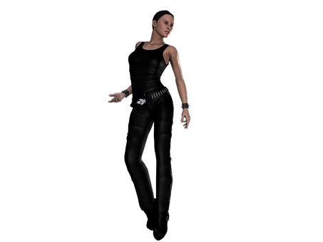 Futuristic Female Characterin Black Outfit PNG image