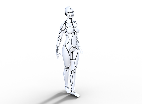 Futuristic Female Robot Illustration PNG image