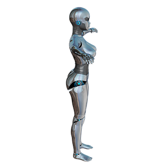 Futuristic Female Robot Profile PNG image