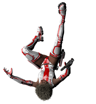 Futuristic Fighter Falling PNG image
