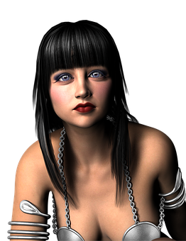 Futuristic Girl Portrait PNG image
