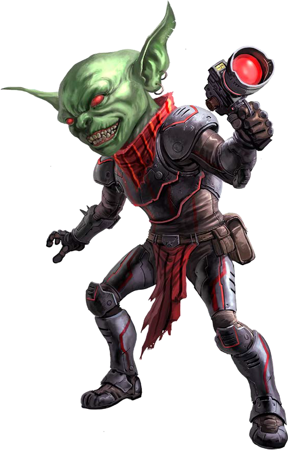 Futuristic Goblinwith Raygun PNG image