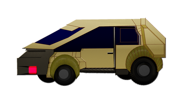 Futuristic Golden Vehicle Concept PNG image