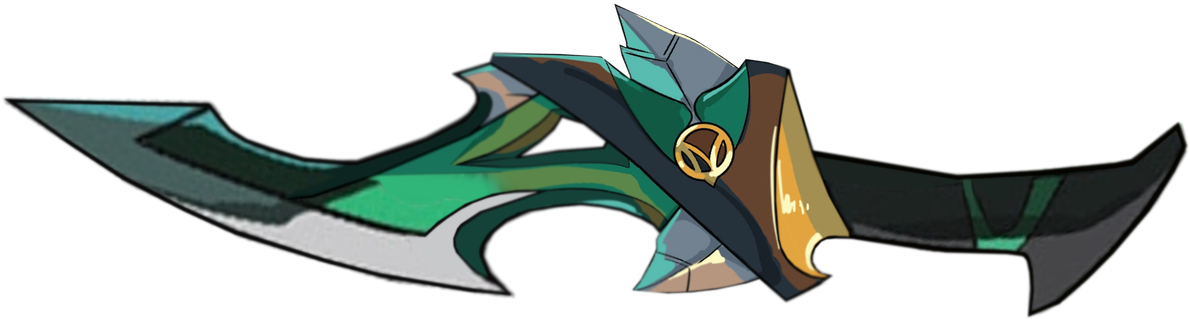 Futuristic Green Bladed Weapon PNG image