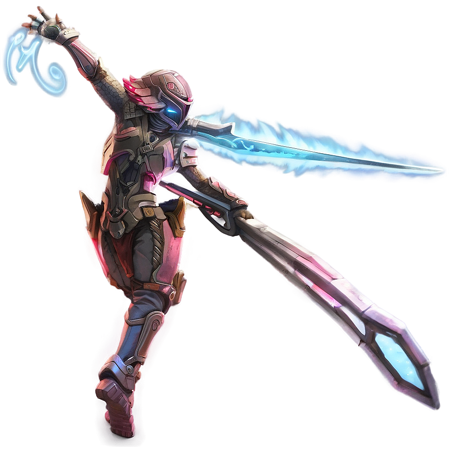 Futuristic Knight With Energy Sword PNG image