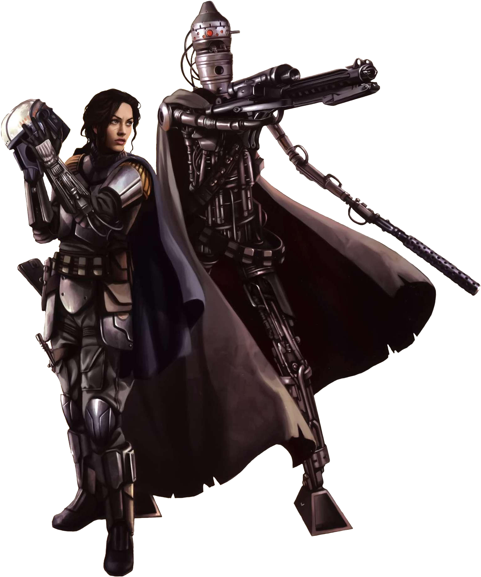 Futuristic Knightand Robot Hunters PNG image