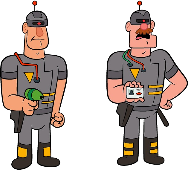 Futuristic Police Officers Cartoon PNG image