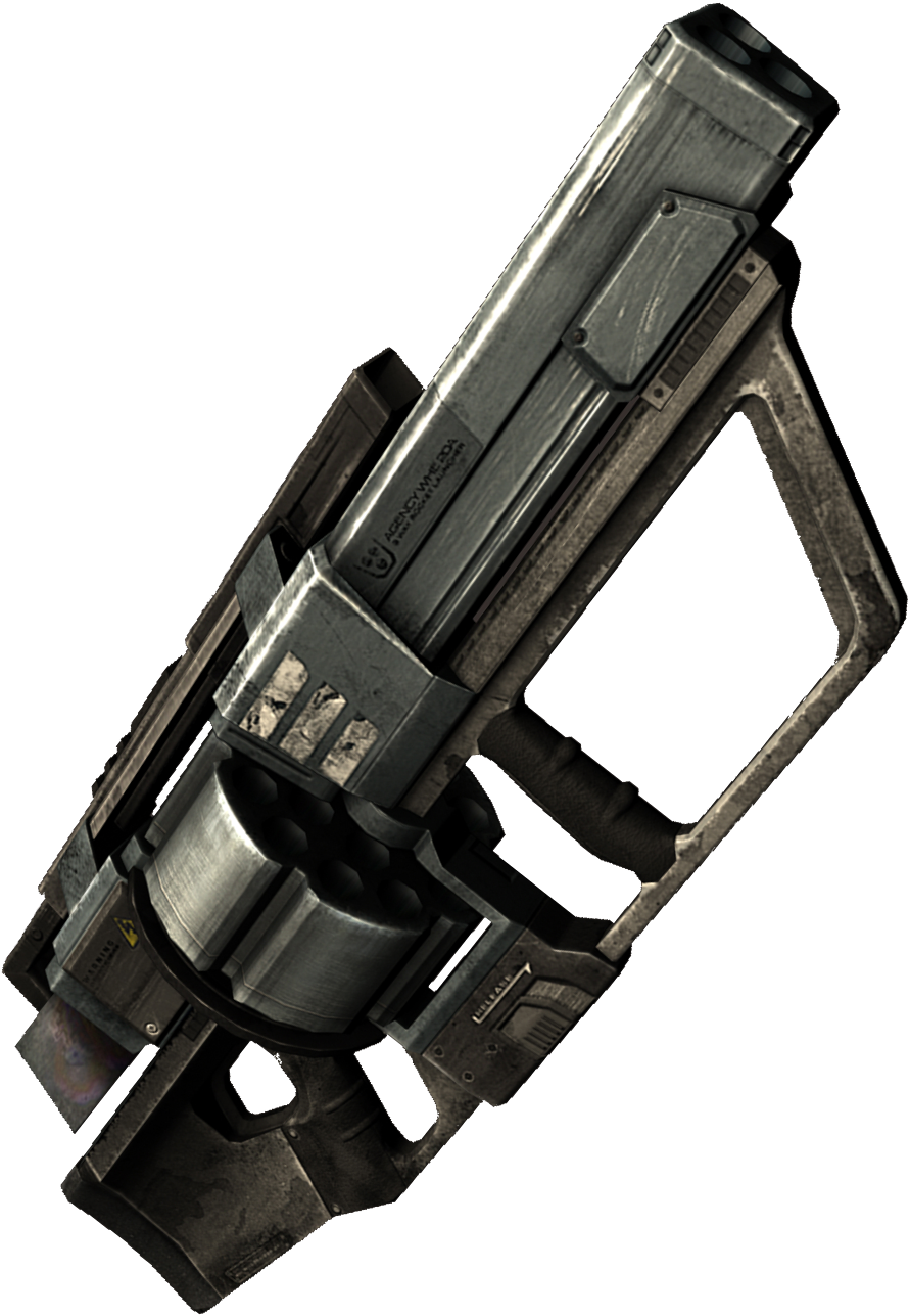 Futuristic Revolver Weapon Design PNG image
