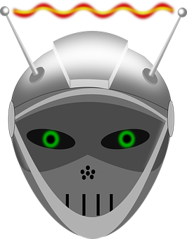 Futuristic Robot Head Illustration PNG image